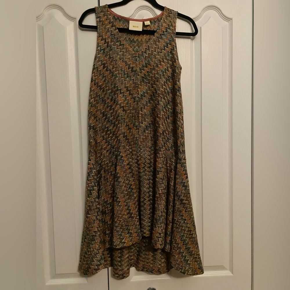Maeve Multicolor Zigzag High-Low Dress